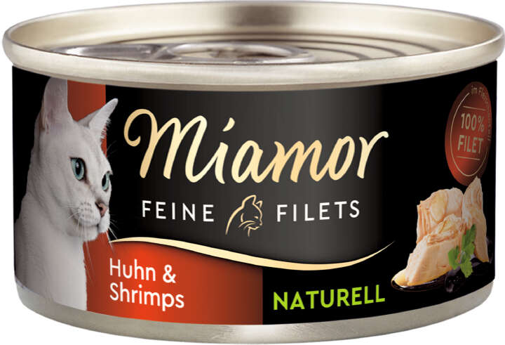 Miamor Katzen-Nassfutter Feine Filets naturelle Huhn & Shrimps